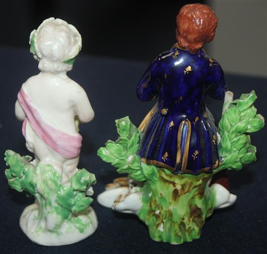 Four Derby porcelain groups or figures, late 18th / early 19th century,